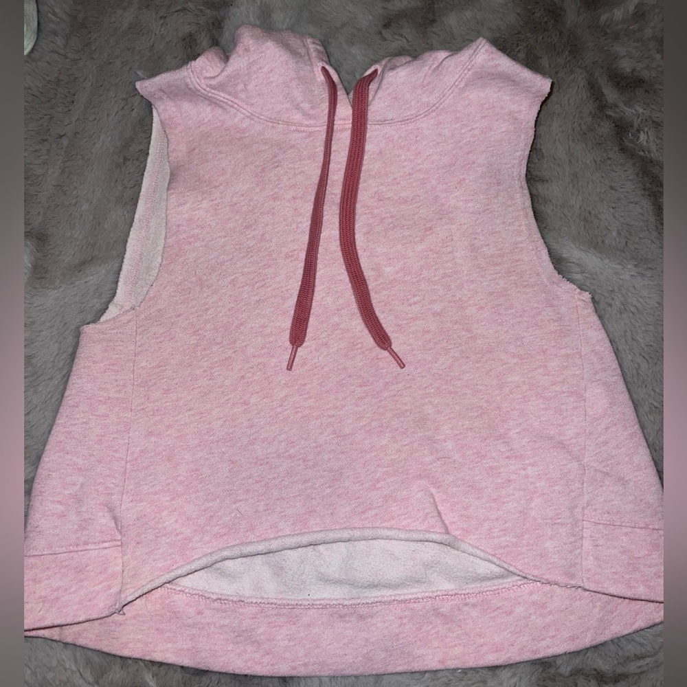 Pink sleeveless hoodie